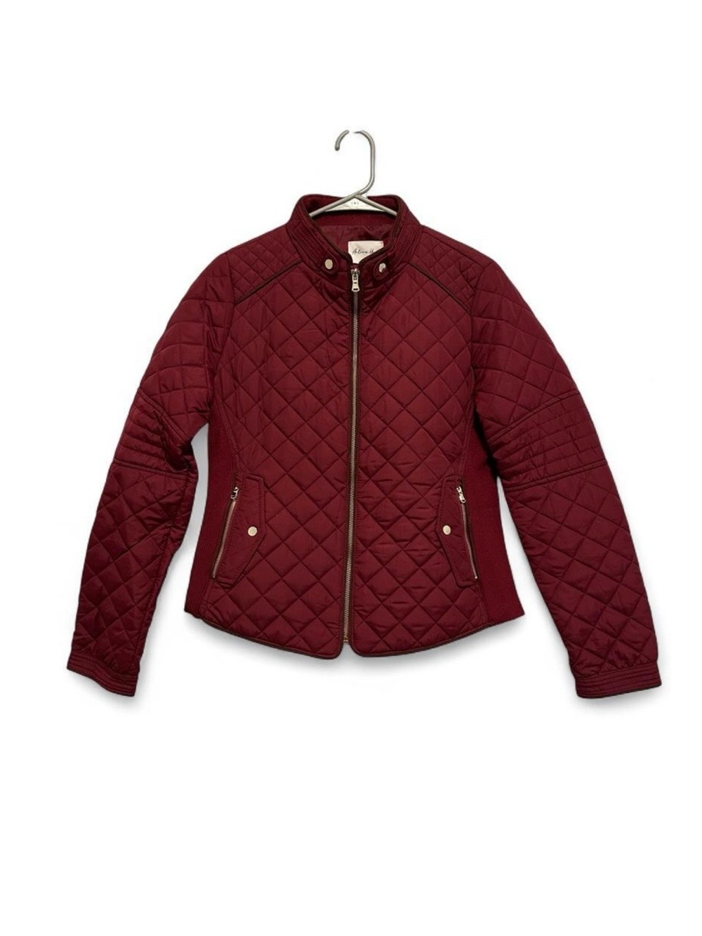 Women’s Active USA Burgundy Red Quilted Fitted Jacket Size Medium